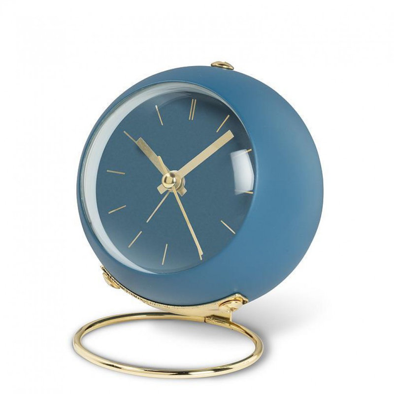 Réveille-matin boule avec boucle, Bleu / doré