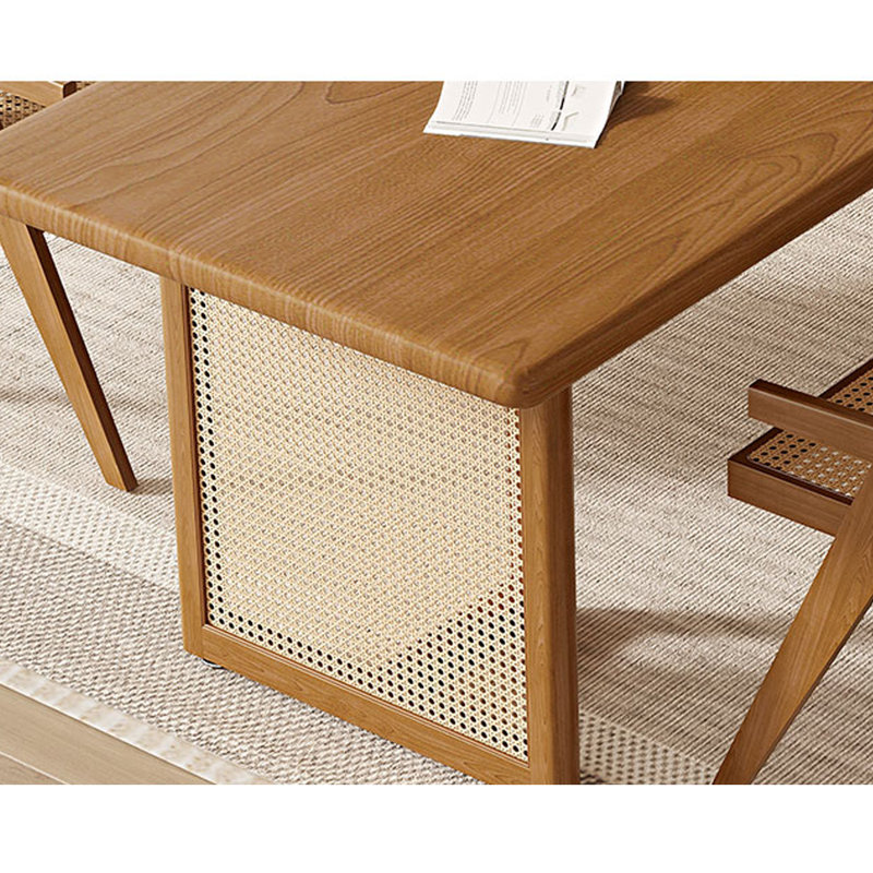 Modern simple solid wood dining table set., 29.5"H x 86.6"L x 39.3"W