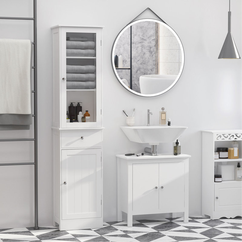 Slim Bathroom Storage Cabinet With Ample Space And Secure Design