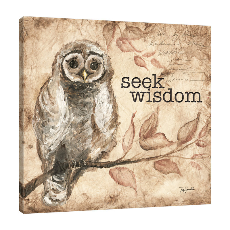 « hibou sentiments ii », reproduction d’impression sur toile tendue, H 12 po x l 12 po