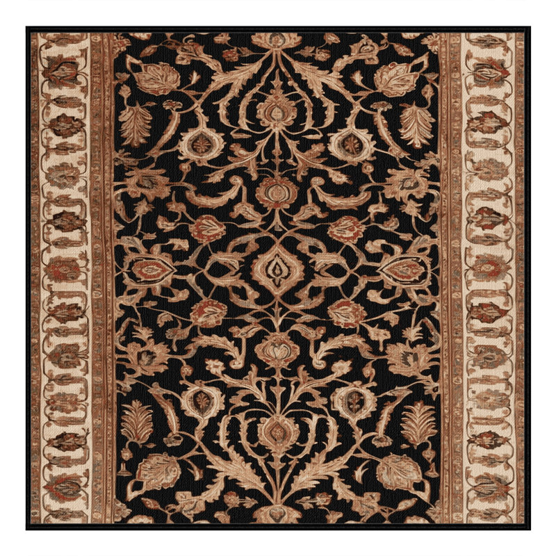 Machine Washable Persian Brown Area Rug, Square 5'
