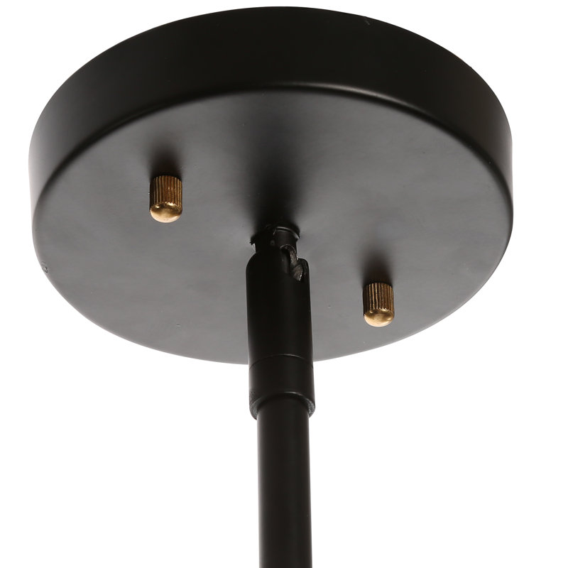 Geona 5-Light Dimmable Globe Chandelier Black Rods