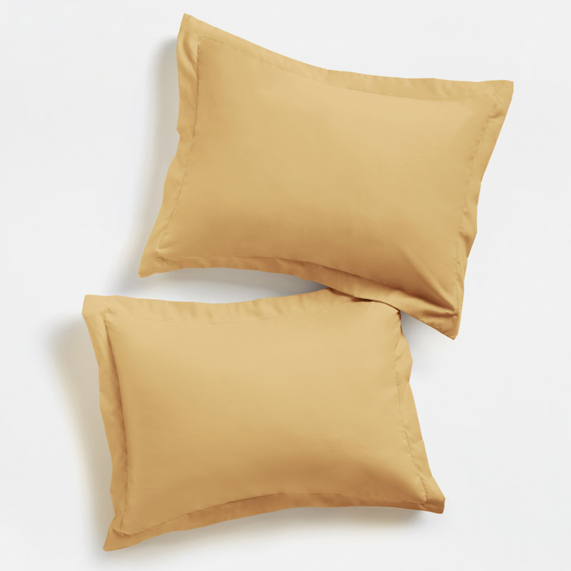 Pillow Shams 2-Pack Microfiber Ultra Soft Bedding, King, Gold