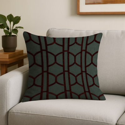 Coussin décoratif intérieur et extérieur brun Trellis