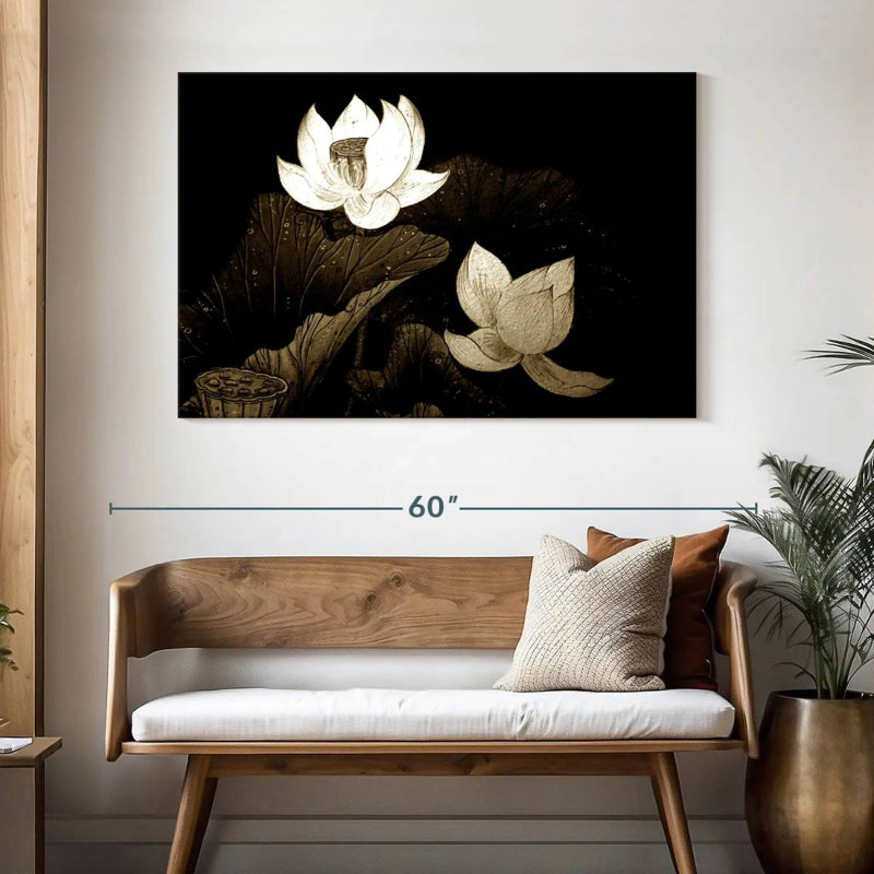 Fleurs de lotus Harnek, H 32 po x l 48 po