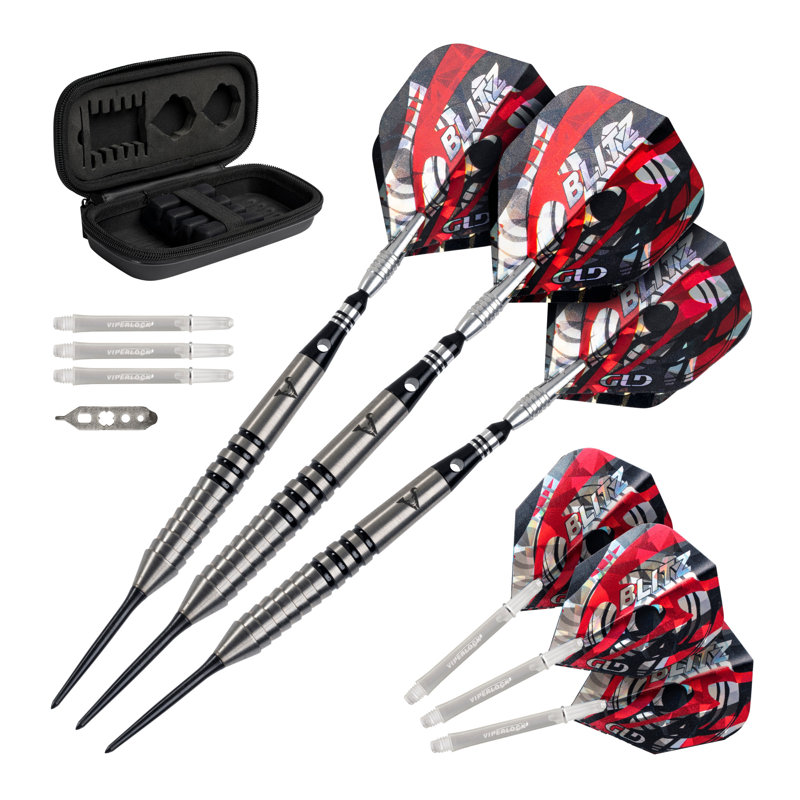 Viper Blitz 26 Gram 95 Percent Tungsten Steel Tip Darts with Storage Travel Case