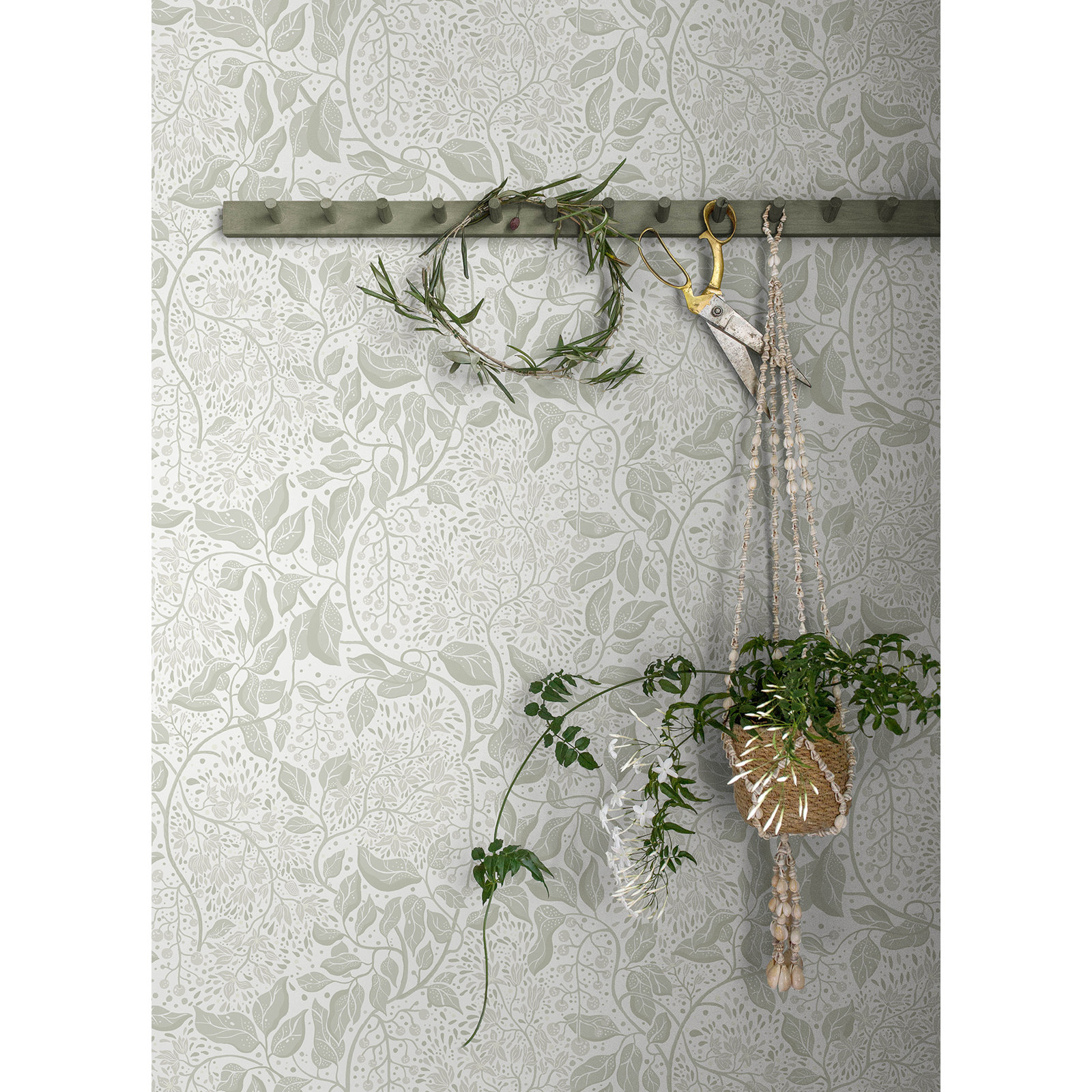 Beachworth Floral Wallpaper, Sage