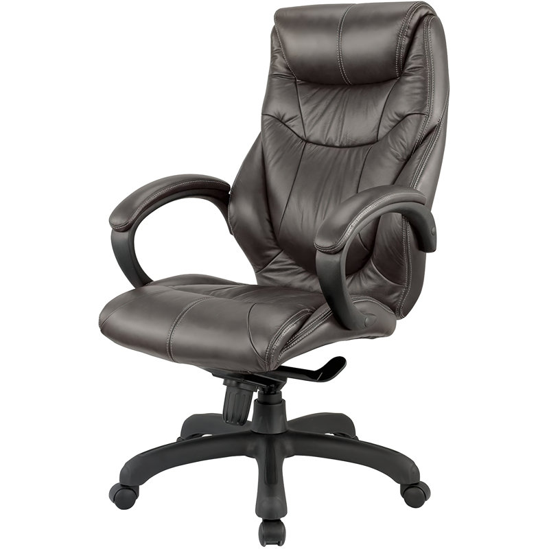 Fauteuil de direction en cuir véritable Tauber, Brun chocolat