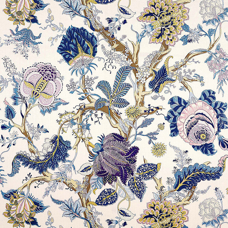 Tissu indien avec arbre, Hyacinthe