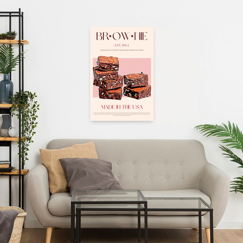 «Fresh Baked Brownies», art mural contemporain, H 24 po x l 16 po