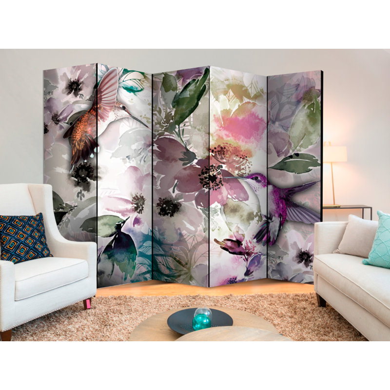 Berns 225cm W x 172cm H 5 - Panel Folding Room Divider