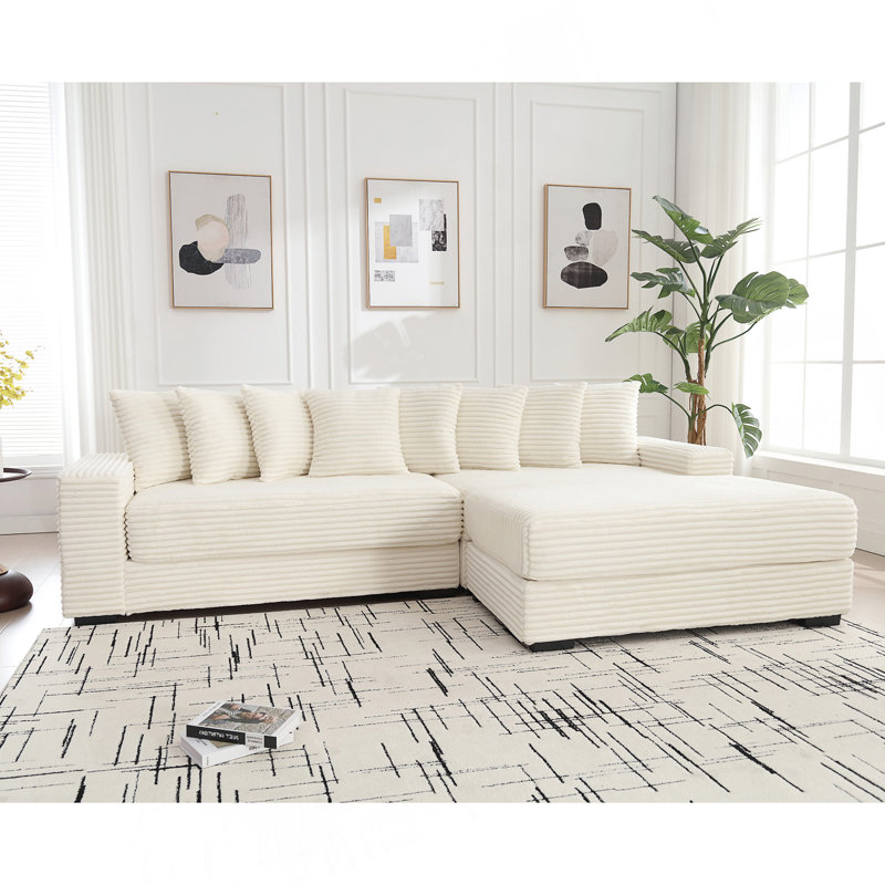 Couches surdimensionnées deux pièces, Beige, Orienté à gauche (vu de face)