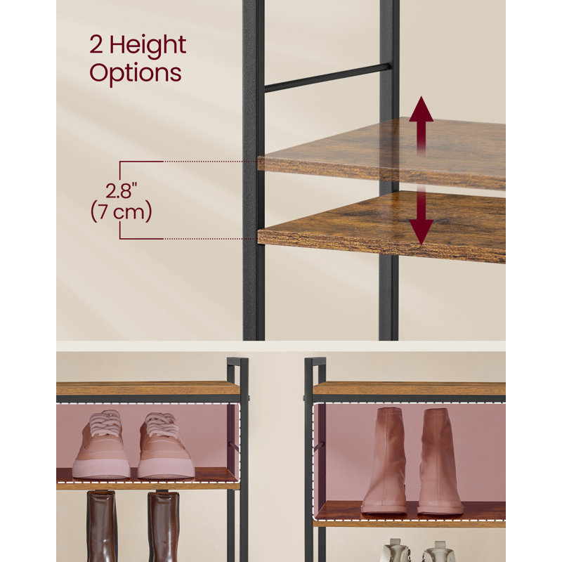 Coat Rack Shoe Bench Set, Brown