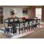 Ensemble de table de salle à manger 14 pièces, table de cuisine rectangulaire avec table basse et 12 chaises de cuisine en lin Shitake, 39 po x 120 po, noir brossé-284389219-297452702