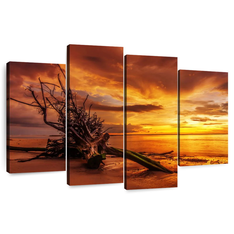 Gillard Driftwood au coucher du soleil, H 48 po x l 75 po