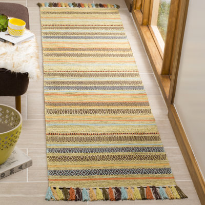 Saleem Handwoven Flatweave Cotton Beige Area Rug