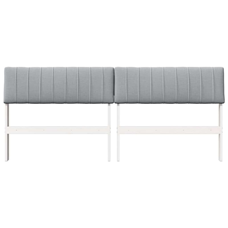 Solid Wood Headboard, DE Size - 180 x 220 cm, Light Grey, White