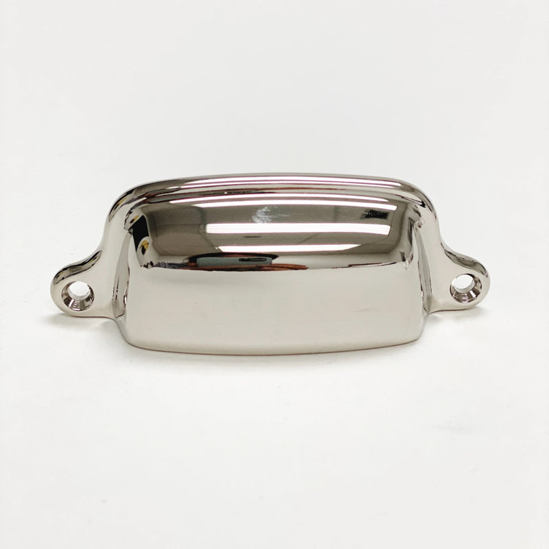 Eloise 3" Center to Center Solid Brass Cup Pull, Polished Nickel