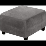 Square Ottoman Covers Ottoman Slipcover Square Footstool Protector Covers Storage Stool Ottoman Covers Stretch With Elastic Bottom, Feature Real Velvet Plush Fabric