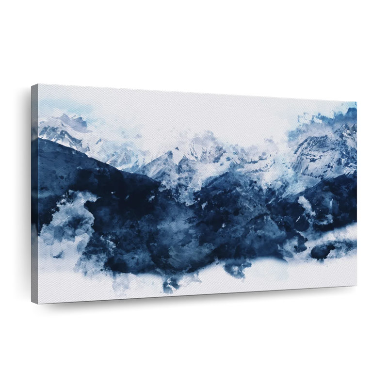 Montagnes enneigées sur toile, H 8 po x l 12 po x P 1 po