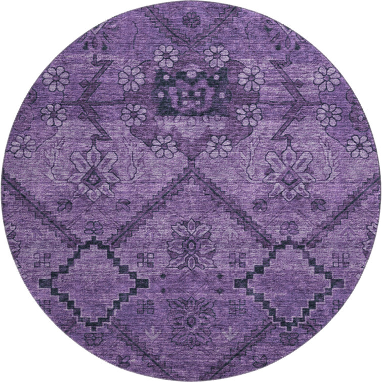 Premium Machine Washable Prisco Eggplant Rug