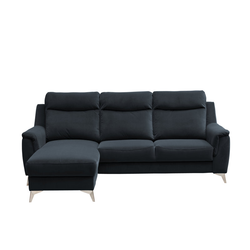 Izola 3 Seater Velvet Sofa Bed, Left Hand Facing, Graphite