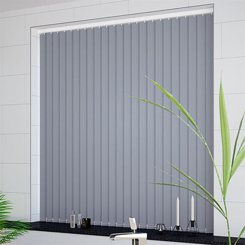 Room Darkening Vertical Blind, 145 cm L x 180 cm W, Grey