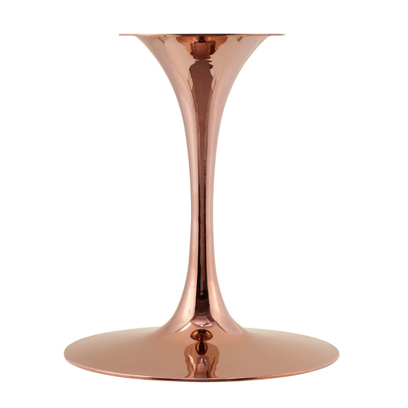  Table de salle à manger en marbre artificiel Lippa, Noir, Or rose, H 29,5 po x L 60 po x l 35,5 po