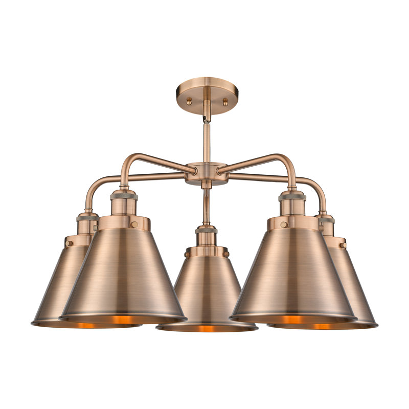 Lustre traditionnel / classique à 5 lumières Amalle, Cuivre antique, Cuivre antique