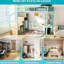 Lit mezzanine avec bureau et quatre escaliers Space