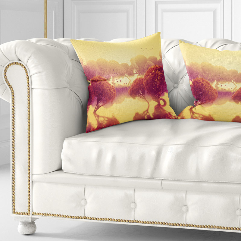 Oreiller imprimé Peaceful Japanese Gardens, 16 po x 16 po, Coussin décoratif