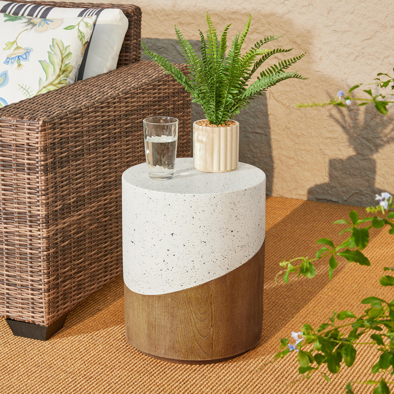 Kayela Accent Stool or Garden Stool or Plant Stand, White