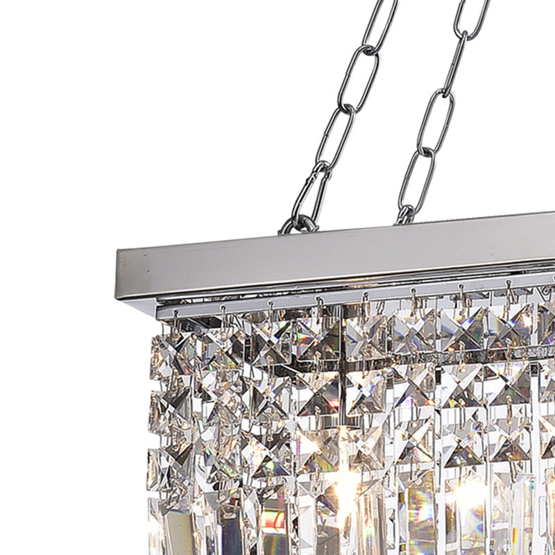 Daryn 5 - Light Dimmable Drum Chandelier, Chrome