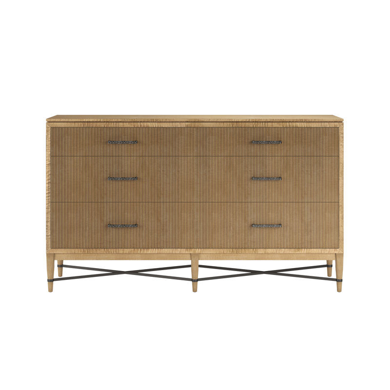 Loft Solid Wood 62'' W 6 - Drawer Dresser, Brown