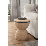 Round Seagrass End Table