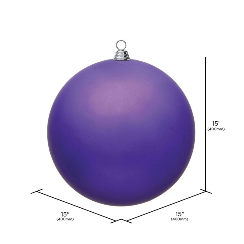 Ornements en boule, H 15,75 po x l 15,75 po x P 15,75 po, Mauve mat