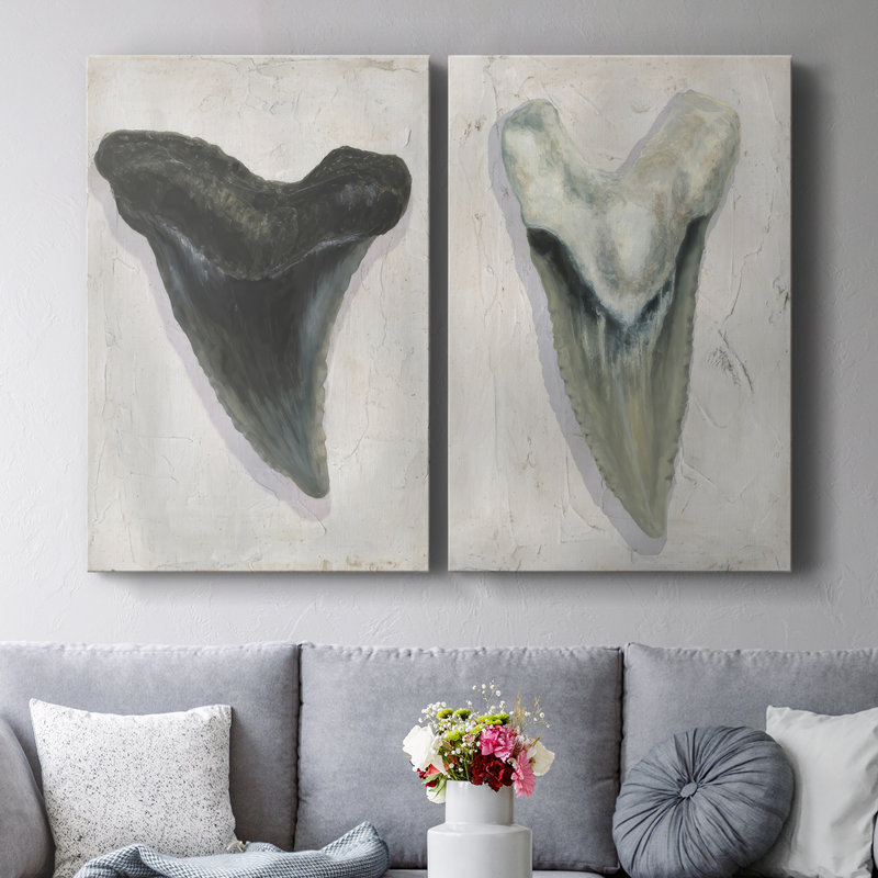 Watercolor Sharks Tooth I-Premium Gallery Wrapped Canvas -Ready to Hang, 18" H x 24" W