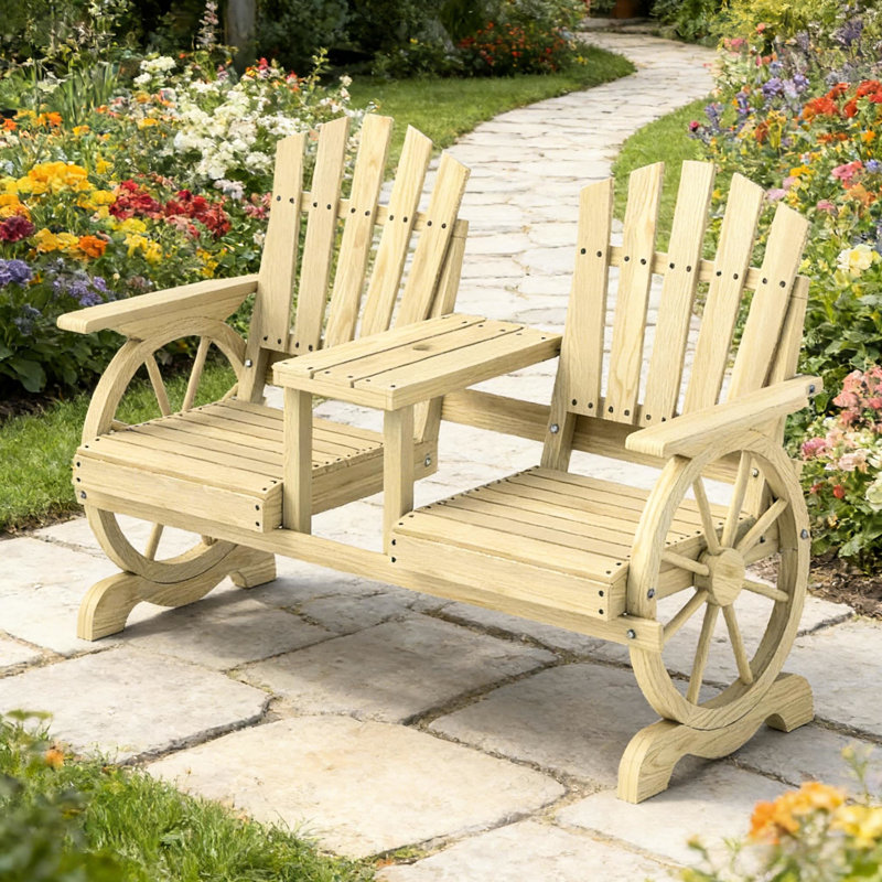 Banc de jardin en bois à 2 places High