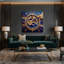 «Music Sitar», art mural sur toile bleue-2055303433