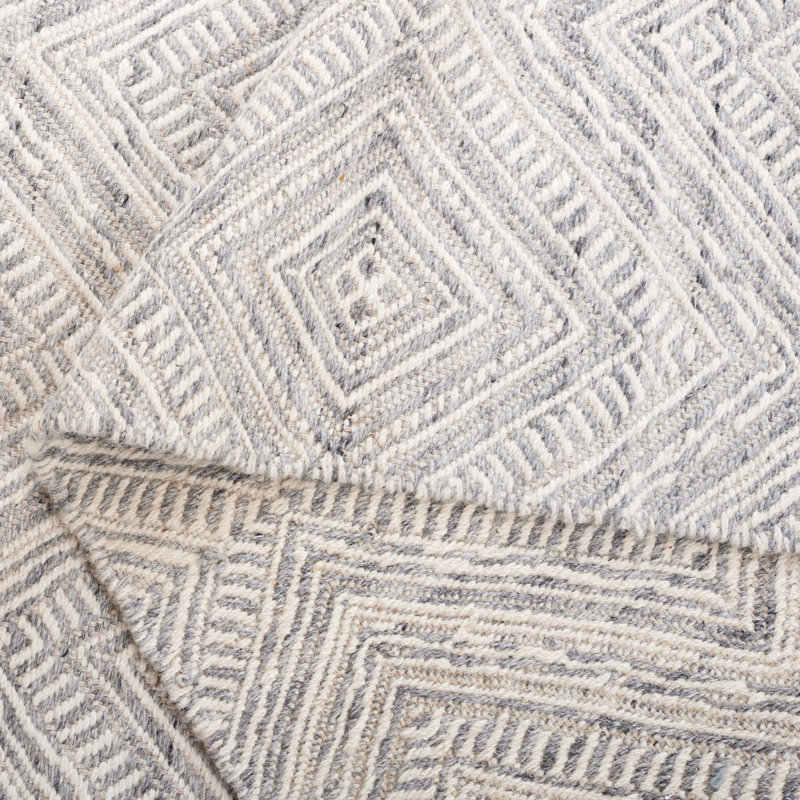 Kondrad Flatweave Wool And Cotton Geometric Rug, Rectangle 5' x 8'