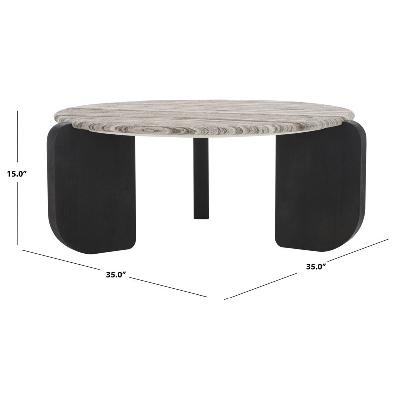 Graelyn Marble Top Coffee Table, Black