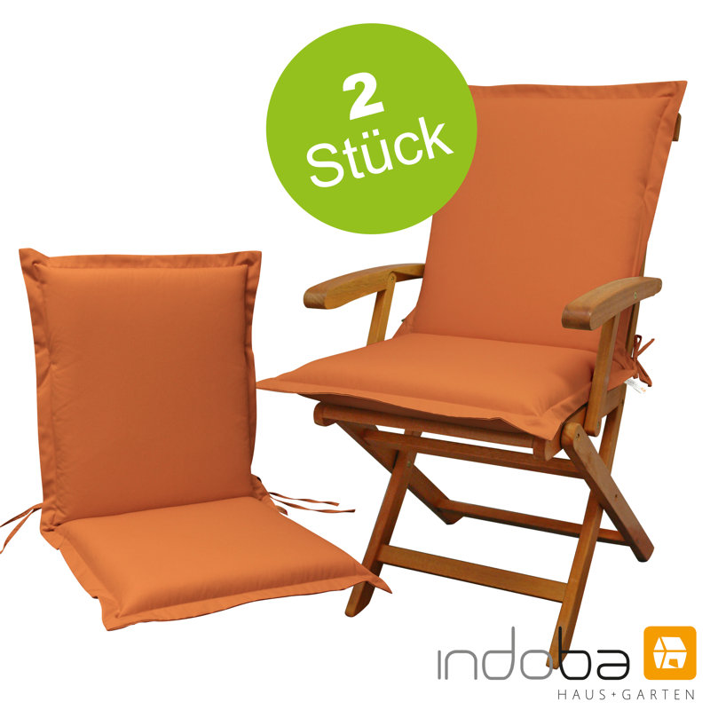 Premium Dining Chair Cushion, 9 cm H x 50 cm W x 100 cm D, Orange