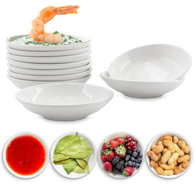 10PCS Melamine Small Plates Soy Sauce Dish - Sushi Plate Dipping Sauce Cups Serving Bowls Small Dessert Plates - Plastic Sauce Cups Sauce Dishes For Dipping Sauce Cup Restaurant Dish