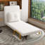 Fauteuil convertible 3-en-1 pliant pour canapé-lit - Dossier réglable à 5 positions avec coussin, canapé-lit peu encombrant pour le salon, la chambre à coucher et le bureau (blanc)