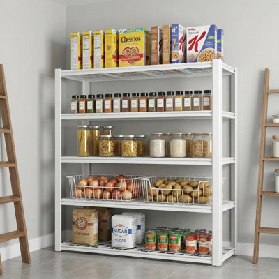 Heavy-Duty 5-Tier Wire Shelving Unit - 3000 LBS Total Capacity With Adjustable Heights & Reinforced Construction For Garage, Warehouse & Industrial Storage