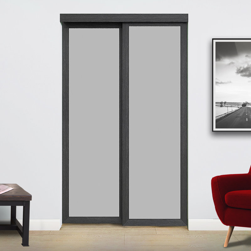 Porte coulissante 48 po x 80-1 / 2 po en bois aggloméré VersaStyle, 48 po x 80 po, Noir