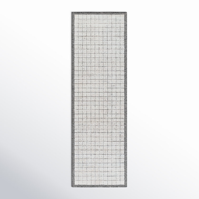 Jacey Geometric Handmade Tufted Light Gray Area Rug