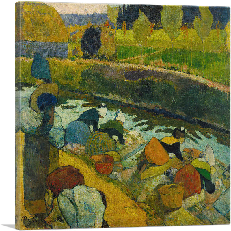 Lavandières à la Roubine du Roi Arles, 1888 - reproduction, H 36 po x l 36 po x P 0,75 po