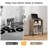 Record Player Stand w/Charging Station 5 Storage Compartments Anti-toppling Kits-1941090314