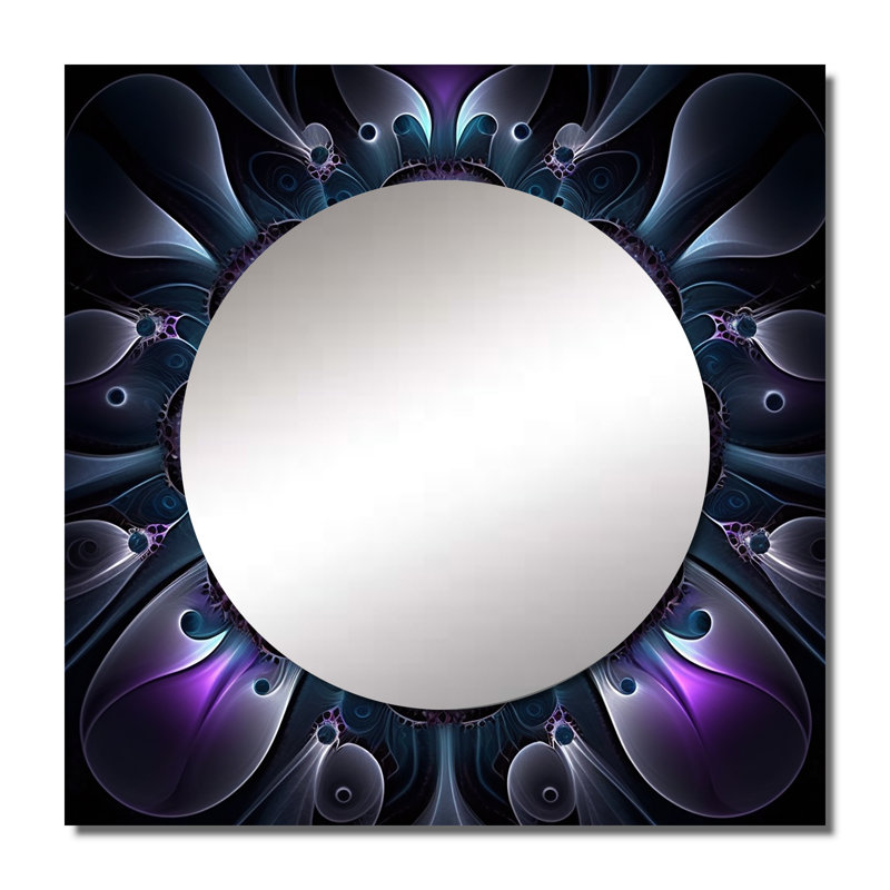 Décoration murale mandala céleste en mauve et bleu mystérieux I - Boho Mandala, 23 po x 23 po